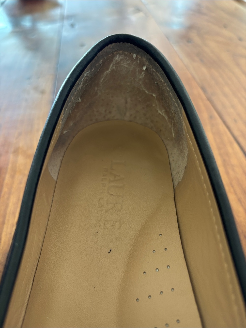 Lauren Ralph Lauren Lug Sole Black Leather Penny Loafers Women’s 9 - Picture 7 of 8